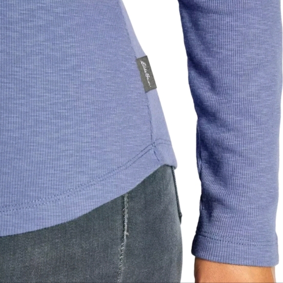 NWT Women's Eddie Bauer Henley long sleeve top, blue, small - Picture 6 of 8